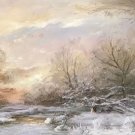Hand-painted oil painting on canvas"Abstract snow scenery"30x120cm(12'' X 48'')Unframed-18