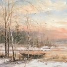 Hand-painted oil painting on canvas"Abstract snow scenery"30x120cm(12'' X 48'')Unframed-20 Hand-painted oil painting on canvas"Abstract snow scenery"30x120cm(12'' X 48'')Unframed-20