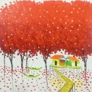 Hand painted oil painting on canvas"Abstract country life"60x60CM(24"x24")Unframed-140 Hand painted oil painting on canvas"Abstract country life"60x60CM(24"x24")Unframed-140