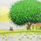 Hand painted oil painting on canvas"Abstract country life"60x60CM(24"x24")Unframed-143 Hand painted oil painting on canvas"Abstract country life"60x60CM(24"x24")Unframed-143