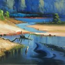 Hand painted oil painting on canvas"Creek"50x60CM(19.7"x23.6")Unframed-730