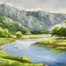 American style Hand painted oil painting on canvas"Creek"70x180CM(27.6"x70.9")Unframed-735