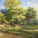 American style Hand painted oil painting on canvas"Creek"70x180CM(27.6"x70.9")Unframed-738 American style Hand painted oil painting on canvas"Creek"70x180CM(27.6"x70.9")Unframed-738