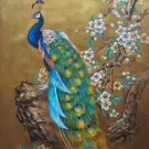 Hand painted oil painting on canvas"Gorgeous peacock"70x100CM(30"x40")Unframed-97