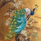 Hand painted oil painting on canvas"Gorgeous peacock"70x100CM(30"x40")Unframed-99