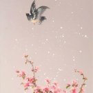 Hand painted oil painting on canvas"Cute bird"40x100CM(16"x40")Unframed-57