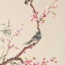 Hand painted oil painting on canvas"Cute bird"40x100CM(16"x40")Unframed-58