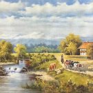 Hand painted oil painting on canvas"Image of the countryside"70x180CM(27.6"x70.9")Unframed-203 Hand painted oil painting on canvas"Image of the countryside"70x180CM(27.6"x70.9")Unframed-203
