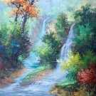 Hand painted oil painting on canvas"Creek"60x90CM(23.6"x35.4")Unframed-745