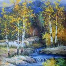Hand painted oil painting on canvas"Creek"60x90CM(23.6"x35.4")Unframed-748