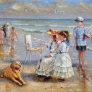Hand painted oil painting on canvas"Children playing at the seaside"60x90CM(23.6"x35.4")Unframed-61 Hand painted oil painting on canvas"Children playing at the seaside"60x90CM(23.6"x35.4")Unframed-61