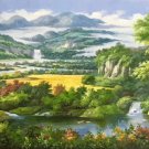 American style Hand painted oil painting on canvas"Creek"70x180CM(27.6"x70.9")Unframed-754