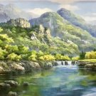 American style Hand painted oil painting on canvas"Creek"70x180CM(27.6"x70.9")Unframed-759