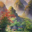 American style Hand painted oil painting on canvas"Creek"80x150CM(33"x60")Unframed-760