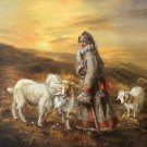 Hand painted oil painting on canvas"Shepherd"110x120CM(43"x48")Unframed-69 Hand painted oil painting on canvas"Shepherd"110x120CM(43"x48")Unframed-69