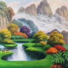 American style Hand painted oil painting on canvas"Creek"60x160CM(24"x63")Unframed-762 American style Hand painted oil painting on canvas"Creek"60x160CM(24"x63")Unframed-762