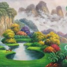 Hand painted oil painting on canvas"Creek"60x120CM(23.6"x47.2")Unframed-767