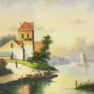 Hand painted oil painting on canvas"Image of the countryside"50x60CM(19.7"x23.6")Unframed-221
