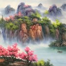 American style Hand painted oil painting on canvas"Creek"70x180CM(27.6"x70.9")Unframed-781 American style Hand painted oil painting on canvas"Creek"70x180CM(27.6"x70.9")Unframed-781