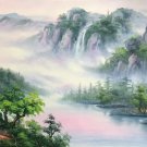 American style Hand painted oil painting on canvas"Creek"70x180CM(27.6"x70.9")Unframed-783 American style Hand painted oil painting on canvas"Creek"70x180CM(27.6"x70.9")Unframed-783