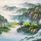 American style Hand painted oil painting on canvas"Creek"70x180CM(27.6"x70.9")Unframed-785