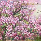 Hand painted oil painting on canvas"Peach blossom"60x120CM(24"x48")Unframed-155