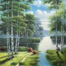 Nordic style Hand painted oil painting on canvas"forest"60x90CM(23.6"x35.4")Unframed-67
