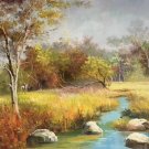 Hand painted oil painting on canvas"Creek"50x60CM(19.7"x23.6")Unframed-801 Hand painted oil painting on canvas"Creek"50x60CM(19.7"x23.6")Unframed-801