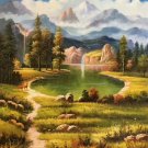 Hand painted oil painting on canvas"Creek"50x60CM(19.7"x23.6")Unframed-802