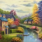 Hand painted oil painting on canvas"Image of the countryside"50x60CM(19.7"x23.6")Unframed-236