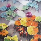 Hand painted oil painting on canvas"Lotus and goldfish"60x120CM(24"x48")Unframed-156
