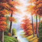 Hand painted oil painting on canvas"Creek"70x140CM(30"x55")Unframed-804
