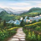 Hand painted oil painting on canvas"Image of the countryside"70x180CM(27.6"x70.9")Unframed-240 Hand painted oil painting on canvas"Image of the countryside"70x180CM(27.6"x70.9")Unframed-240