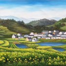 Hand painted oil painting on canvas"Image of the countryside"70x180CM(27.6"x70.9")Unframed-242