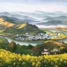 Hand painted oil painting on canvas"Image of the countryside"70x180CM(27.6"x70.9")Unframed-243