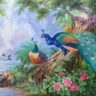 Simple modern Hand painted oil painting on canvas"Gorgeous peacock"70x180CM(27.6"x70.9")Unframed-118