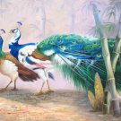 Simple modern Hand painted oil painting on canvas"Gorgeous peacock"80x160CM(33"x63")Unframed-119