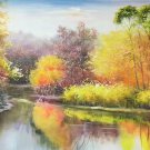 Hand painted oil painting on canvas"creek"60x90CM(23.6"x35.4")Unframed-813 Hand painted oil painting on canvas"creek"60x90CM(23.6"x35.4")Unframed-813