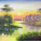 Hand painted oil painting on canvas"creek"60x90CM(23.6"x35.4")Unframed-814