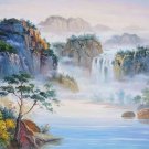 American style Hand painted oil painting on canvas"Creek"70x180CM(27.6"x70.9")Unframed-815