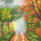 Hand painted oil painting on canvas"Forest"80x160CM(33"x63")Unframed-818