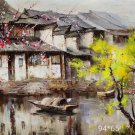 Hand painted oil painting on canvas"Image of the countryside"65x94CM(25.6"x37")Unframed-244
