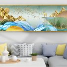 Modern abstract gold leaf leaves golden elk abstract decorative painting-08