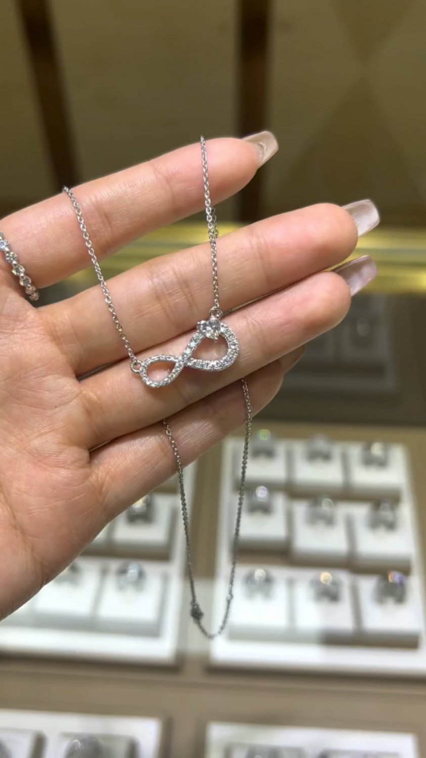K019A Lab moissanite necklace 1.0ct