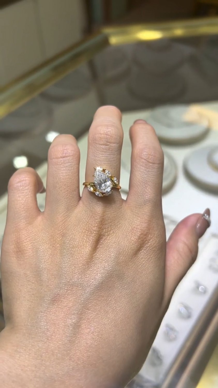 NW64M Lab moissanite ring 4.0ct