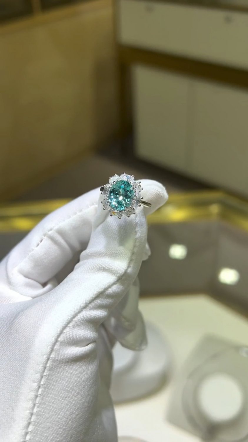 AS48M Cultivated colored gemstone ring, 3.29ct