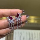 ZH88S Cultivate ruby earrings