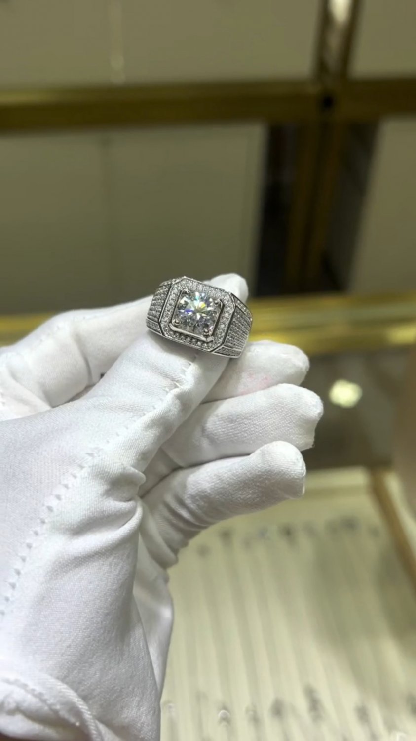 M76C Lab moissanite ring 3.0ct