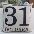 October 31 words printed cushion cover