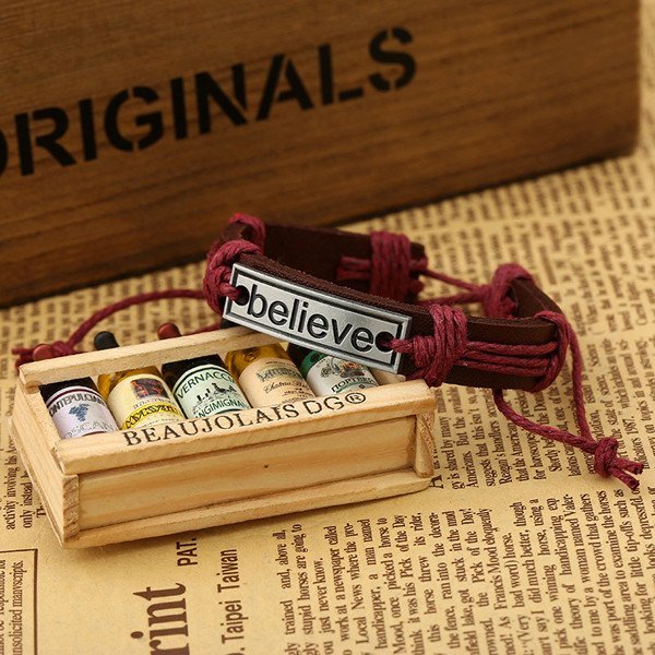 Back in Stock !!Adjustable leather bracelet - Believe